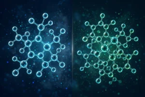 Side-by-side comparison of two molecular structures