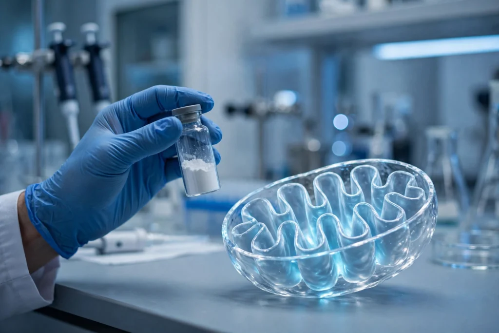 SS-31 peptide research — elamipretide cardiolipin mitochondrial laboratory study